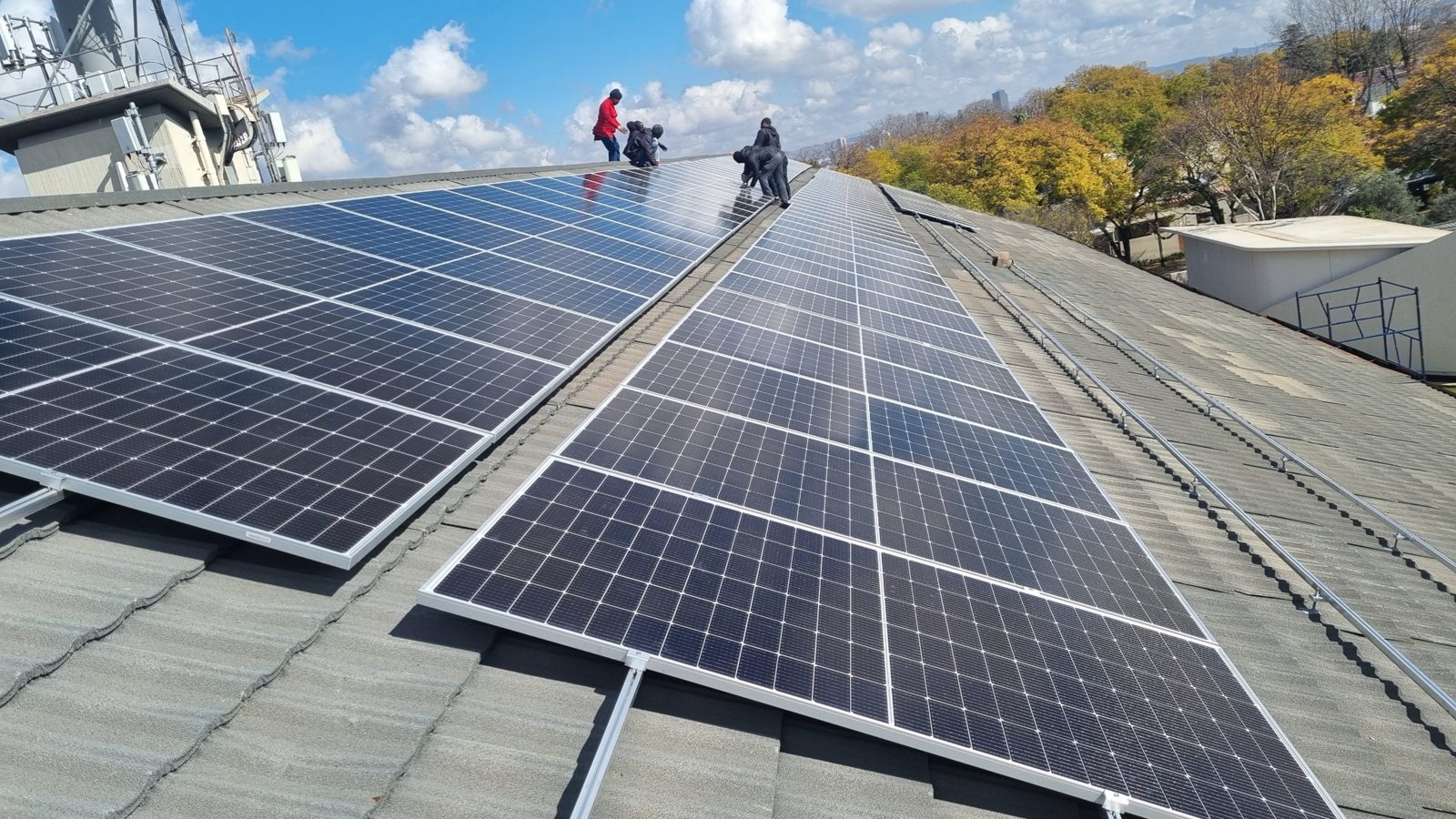 Solar panels on the roof at Doxa Deo Church Brooklyn